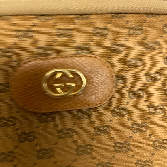 Vintage GUCCI Micro G Guccisma Print Canvas Cosmetic Pouch with Origjnal Charm - Picture 3 of 11